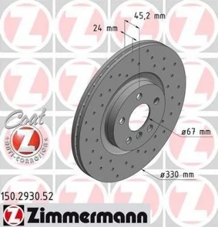 Диск тормозной SPORT Z ZIMMERMANN 150293052