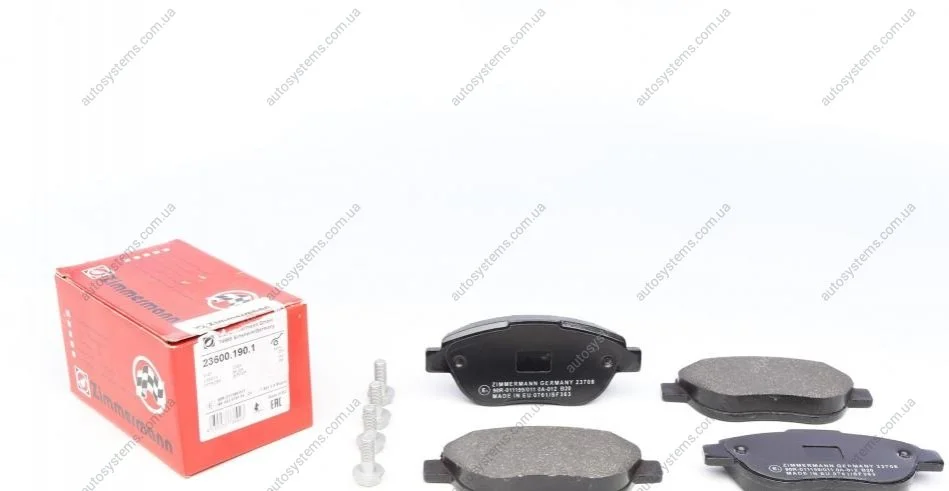 Колодки гальмівні (передні) Citroen C4 04-11/Peugeot 207/307 02-13 (Bendix-Bosch) ZIMMERMANN 23600.190.1 (фото 1)