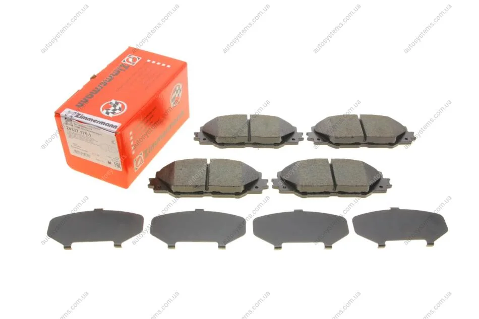 Колодки гальмівні (передні) Toyota RAV4 2.0-3.5/Prius 1.8 05- (AKEBONO) ZIMMERMANN 24337.175.1 (фото 1)