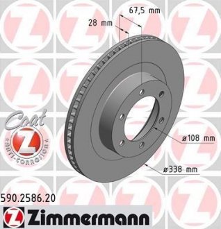 Диск тормозной Coat Z ZIMMERMANN 590258620 (фото 1)