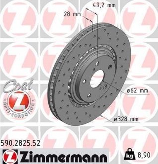 Диск тормозной SPORT Z ZIMMERMANN 590282552